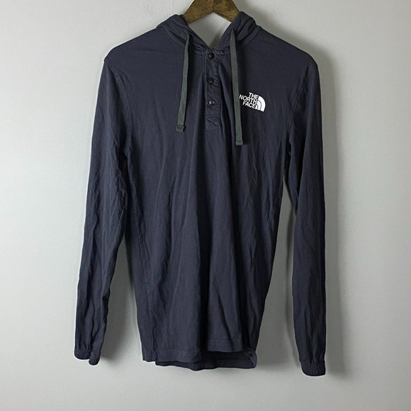 THE NORTH FACE Mens Black Snap Henley Hoodlie Long Sleeve Pullover Size S - Picture 2 of 11